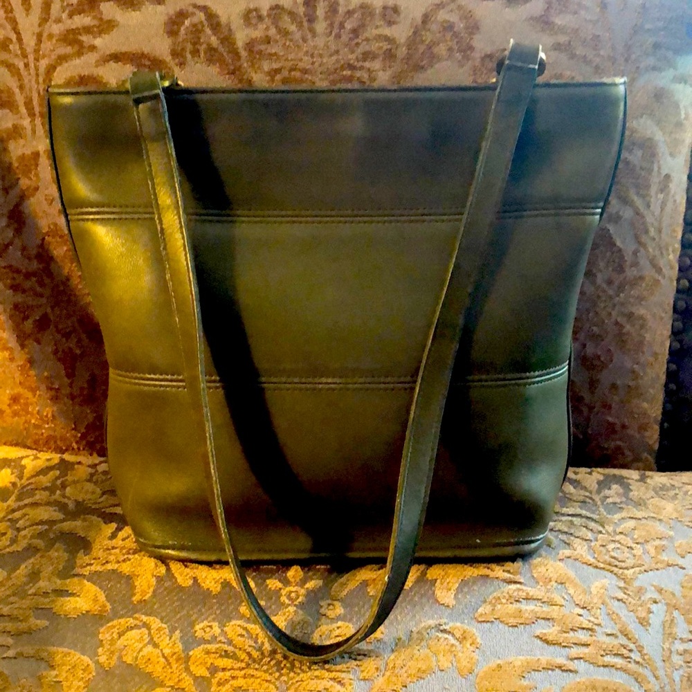 Vintage Coach Leather  TriBeCa tote bag in Olive Green